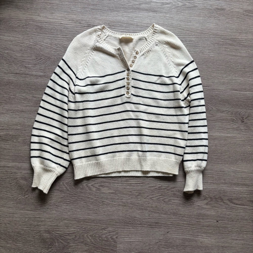 Sezane Leontine jumper in ecru/navy